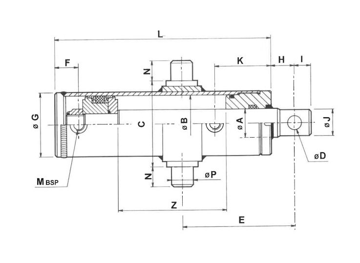 Vérin double force de fendeuse hydraulique